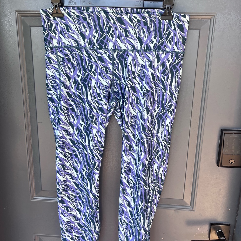 Under Armour Purple, Navy & White Compression Leggings